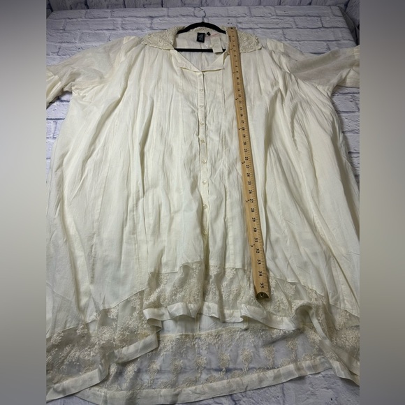 MIB Making it Big Beautiful Ivory Lace Collar Blouse/Tunic. Size 2X - Picture 8 of 10